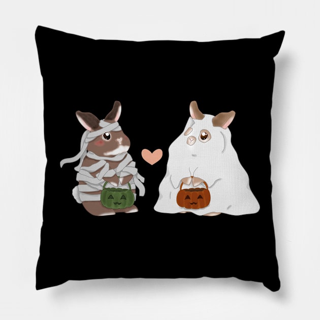 mummy and ghost sheet _ Bunniesmee Halloween Edition Pillow by GambarGrace