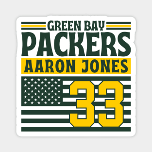 Green Bay Packers Jones 33 American Flag Football Magnet