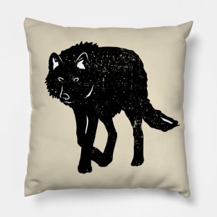 Black Wolf Pillow