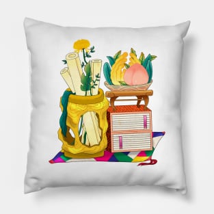 Minhwa: Stationery on the Colored Cloth F Type Pillow