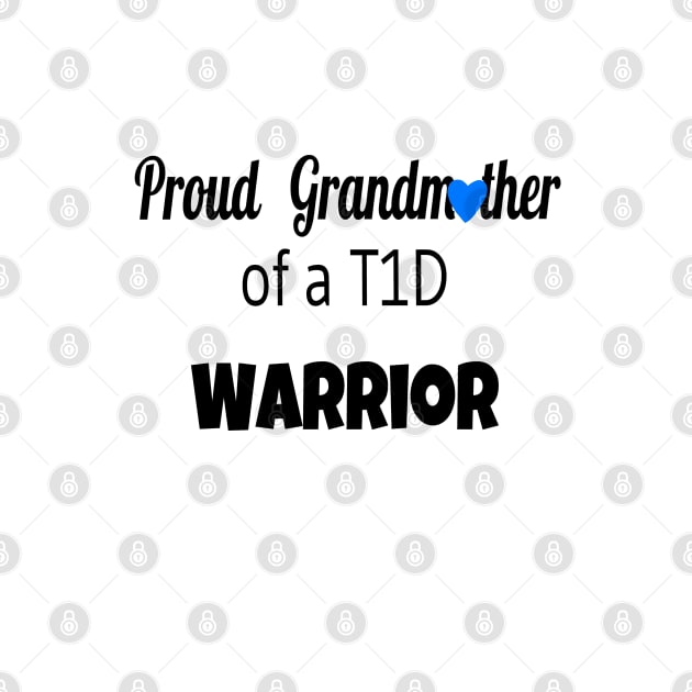 Proud Grandmother Black Text Blue Heart by CatGirl101