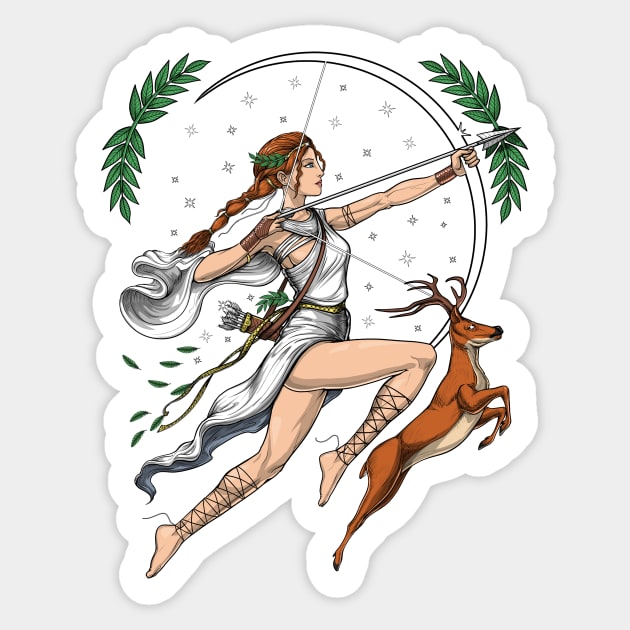 Greek Goddess Artemis - Artemis Goddess - Sticker