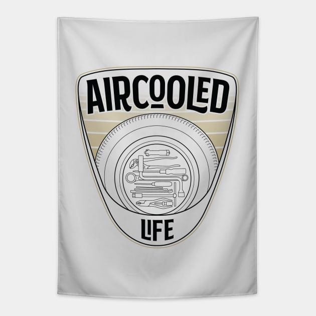 Spare wheel tool kit - Aircooled Life Classic Car Culture Tapestry by Aircooled Life