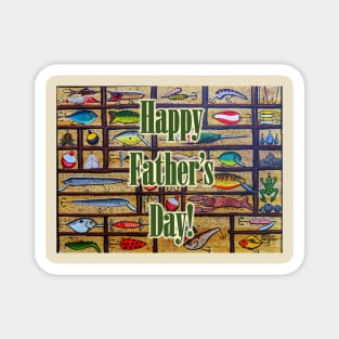 Happy Father's Day with fishing lures collection Magnet