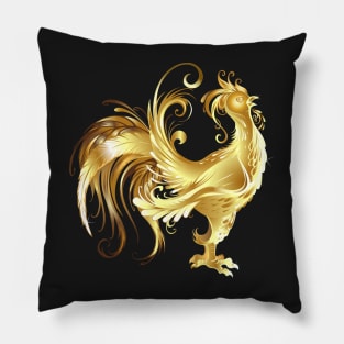 gold rooster Pillow