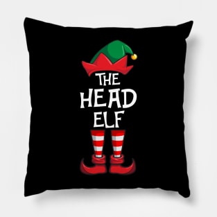 Head Elf Matching Family Christmas Pillow