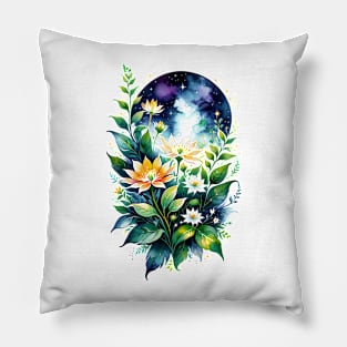 Space Flowers Pillow