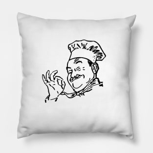 Chef's okay, chef, vintage chef cook with ok sign Pillow