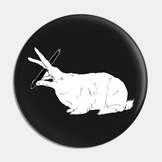 Hillary White Rabbit Pin by Hillary White Rabbit