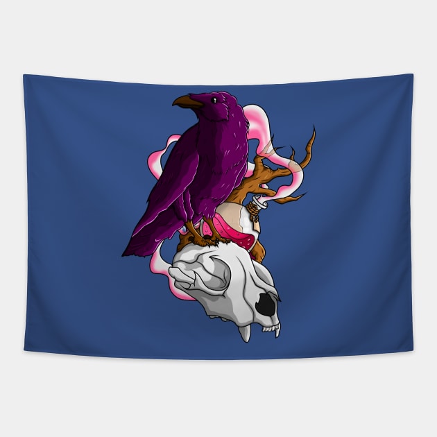 Magic raven Tapestry by Kain