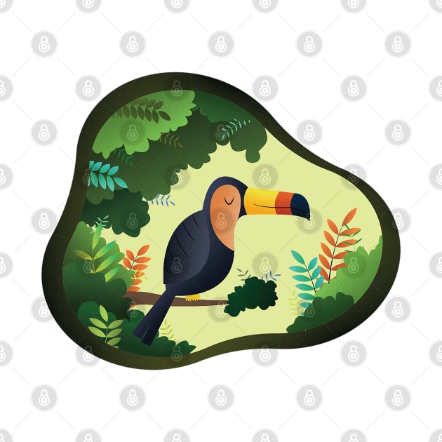 Tropical bird toucan colorful illustration by SamridhiVerma18