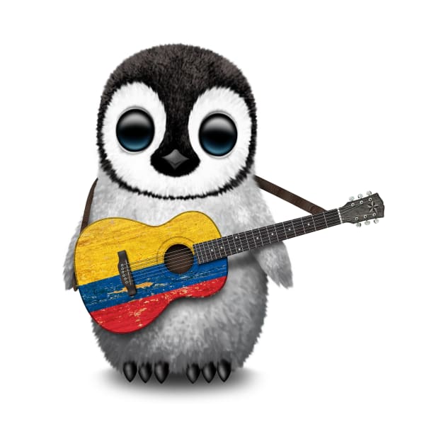 Baby Penguin Playing Colombian Flag Guitar by jeffbartels