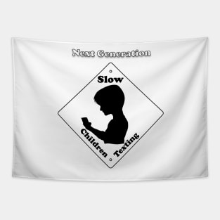 Next Generation T-Shirt  -Slow children texting illustration Tapestry