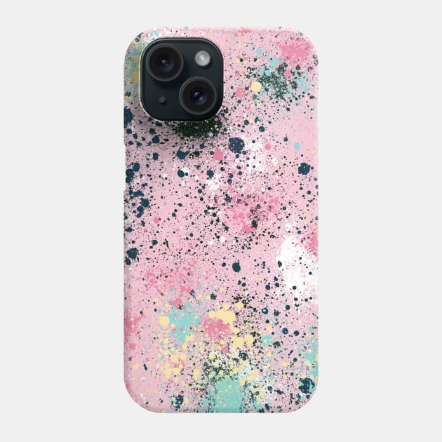 Pocket - INK SPLATTER DUST PINK PASTEL Phone Case by ninoladesign