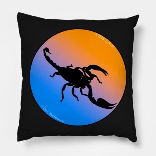 Scorpion Light Blue/Orange Gradient Pillow