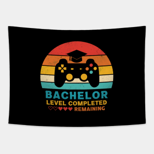 Retro Style Bachelor Level Completed Graduation Tapestry