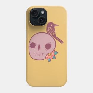 skull and crow Phone Case