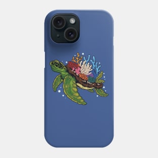 Marine Marvel: Majestic Sea Turtle with Coral Reef Shell Phone Case