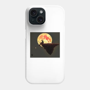 Rock Fishing Under a Blood Moon Phone Case