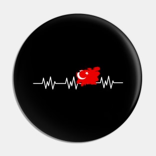 Turkey Heartbeat Flag Pulse Turkish Pin