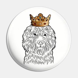 Barbet Dog King Queen Wearing Crown Pin