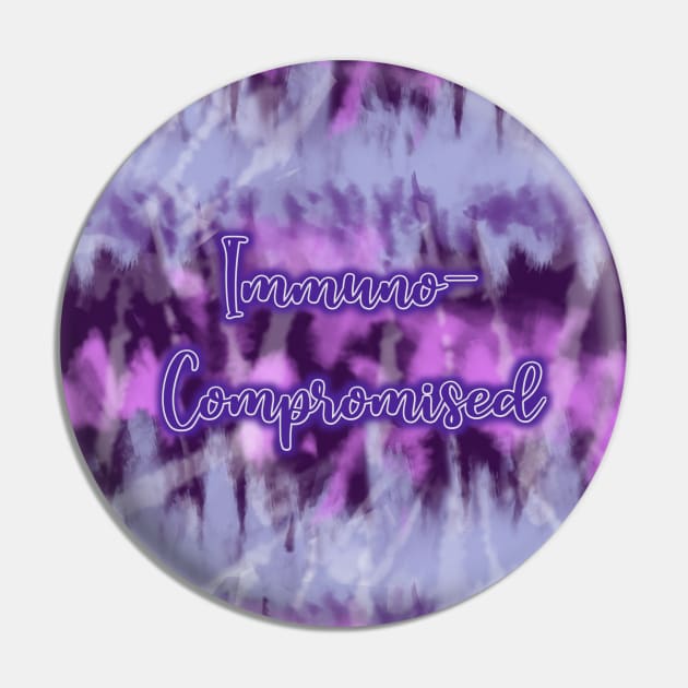 Immuno Compromised Fibro Lupus Crohns CFS FMS Spoonie Purple Tie Dye Pin by AmbersDesignsCo