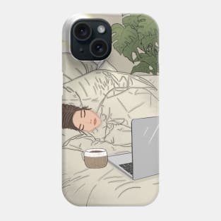 Watching movie and sleeping Phone Case