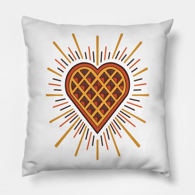 small heart shaped norwegian waffle Pillow by weilertsen