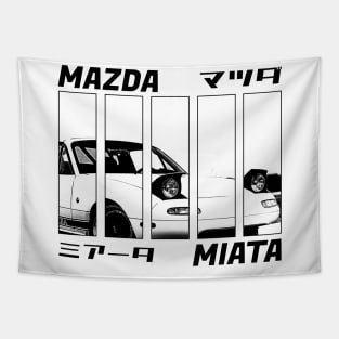 Mazda Miata MX-5 NA Black 'N White 3 Tapestry