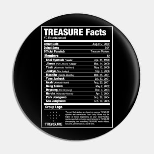 TREASURE Kpop Nutritional Facts 2 Pin