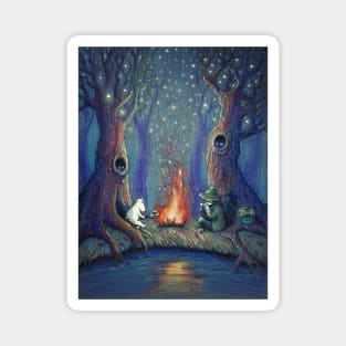 Campfire by river Magnet