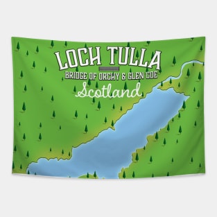 Loch Tulla Scotland map Art Print Tapestry