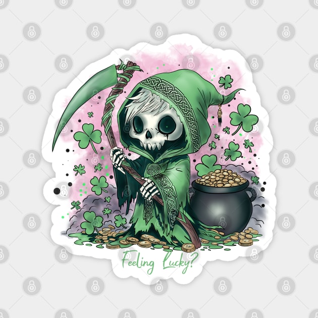St. Patrick's Day Grim Reaper Magnet by H. R. Sinclair