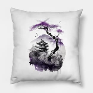 Feudal Japanese Scenery Pillow