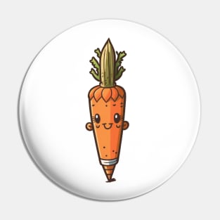 Cartoon pencil carrot Pin