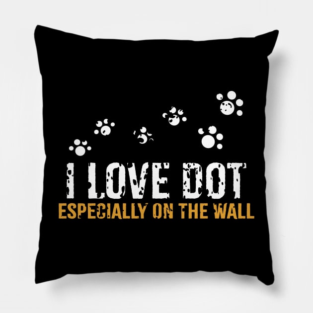 DOT Day I Love DOT Cute Cat Vintage Pillow by PunnyPoyoShop