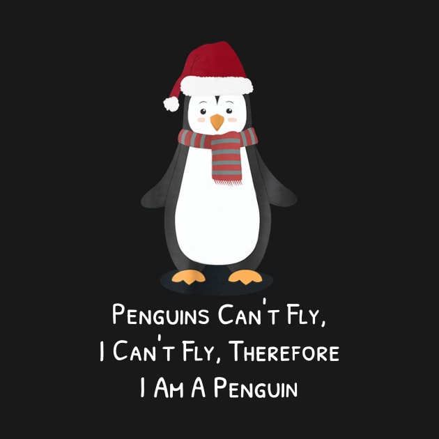 Funny Penguin I can_t fly Christmas Gift Tee by TeeAaron