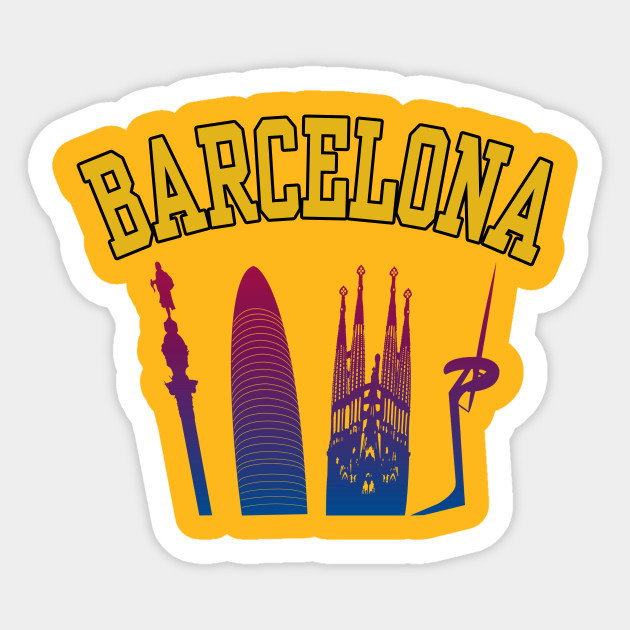 Barcelona Skyline Fc Colors Barcelona Sticker Teepublic