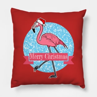 Flamingo Merry Christmas Pillow