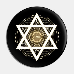 Astrological HexagramEmblem Pin