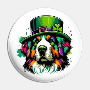 Braque Francais Pyrenean Revels in Saint Patrick's Day Pin