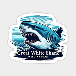 Great White Shark - WILD NATURE - GREAT WHITE SHARK -14 Magnet