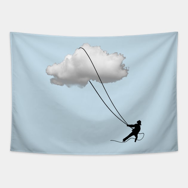 Clouds cowboy - captures dreams with the lasso Tapestry by Quentin1984