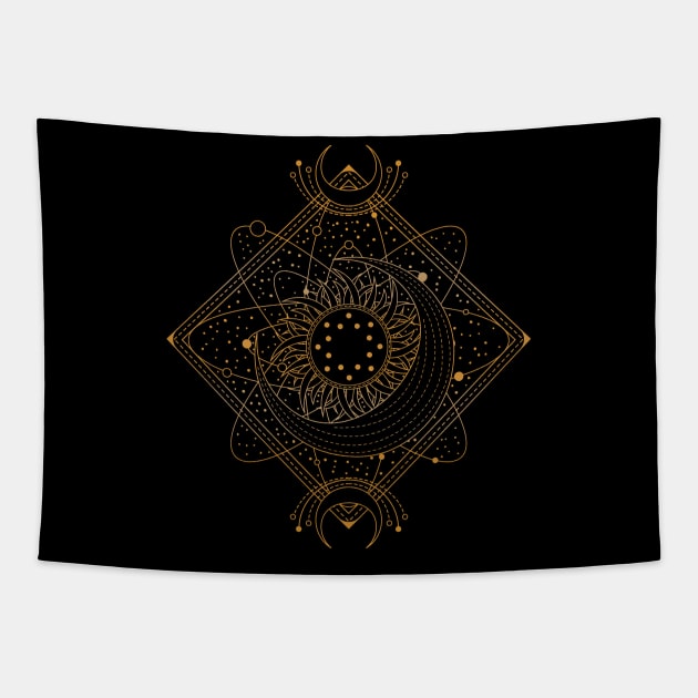 Sun and Moon | Cosmic Wedding Tapestry by CelestialStudio