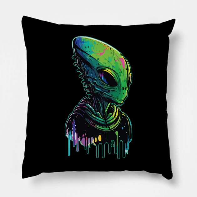 Alien face Pillow by vectrus