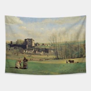 Landscape of La Ferte-Milon by Jean-Baptiste-Camille Corot Tapestry