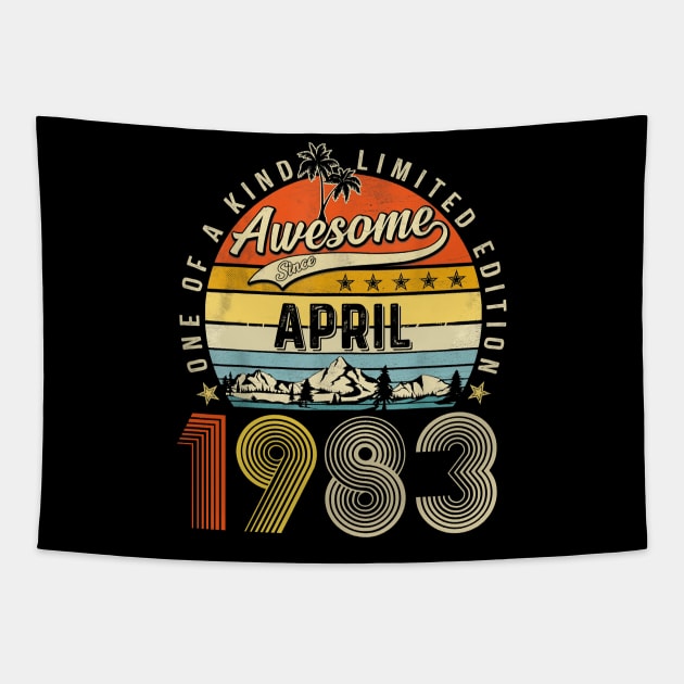 Awesome Since April 1983 Vintage 40th Birthday Tapestry by Gearlds Leonia