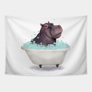 Hippo in the Bathtub Tapestry