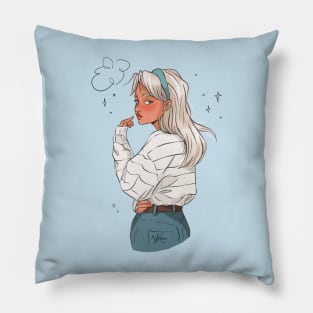 Cute Blondie Girl Pillow