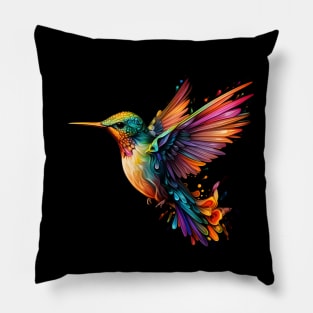 Neon Hummingbird #5 Pillow